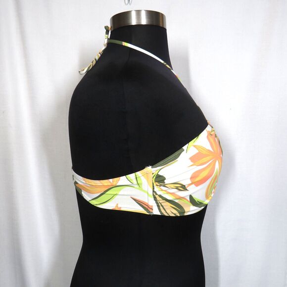 Roxy Floral Hawaiian Twist Front Back Hook Padded Bikini Swim Top Size XL - Picture 3 of 7
